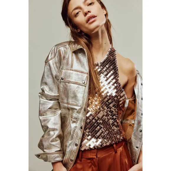 Free People Disco Fever Cami Top NWOT Size Small - Picture 1 of 6